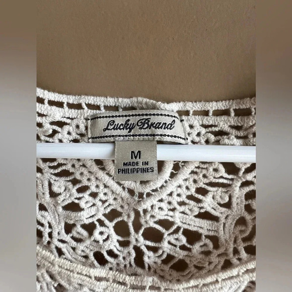 Vintage Lucky Brand Boho Maxi Dress with Crochet Detail - Size M - Picture 2 of 6